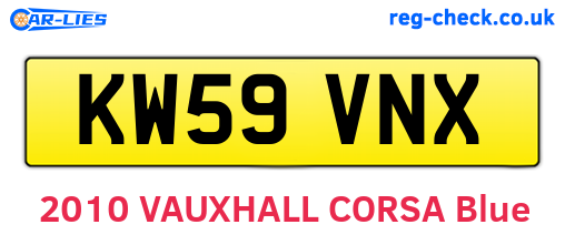 KW59VNX are the vehicle registration plates.