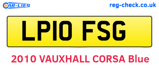 LP10FSG are the vehicle registration plates.