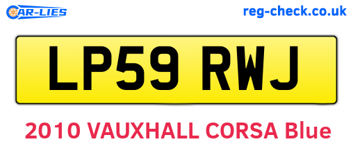 LP59RWJ are the vehicle registration plates.