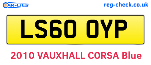LS60OYP are the vehicle registration plates.