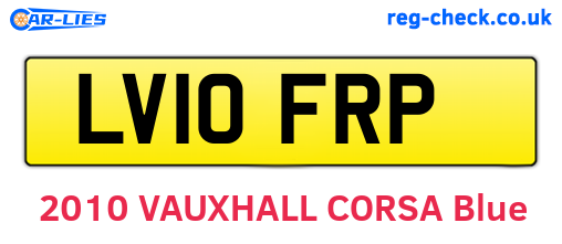 LV10FRP are the vehicle registration plates.
