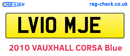 LV10MJE are the vehicle registration plates.