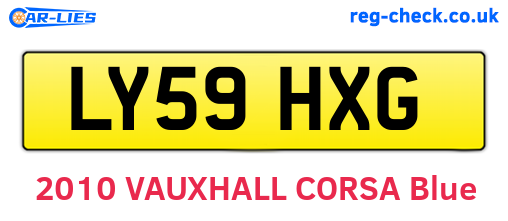 LY59HXG are the vehicle registration plates.