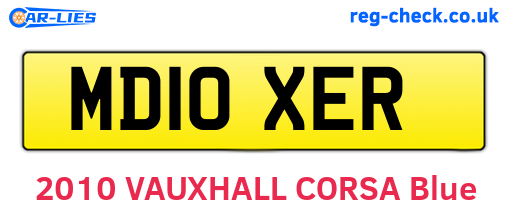 MD10XER are the vehicle registration plates.