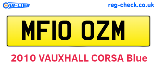MF10OZM are the vehicle registration plates.