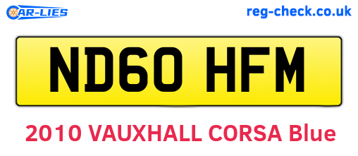 ND60HFM are the vehicle registration plates.