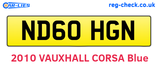 ND60HGN are the vehicle registration plates.