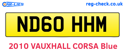 ND60HHM are the vehicle registration plates.