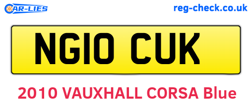NG10CUK are the vehicle registration plates.