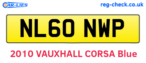 NL60NWP are the vehicle registration plates.