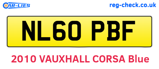 NL60PBF are the vehicle registration plates.
