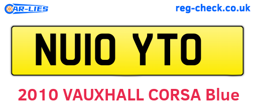 NU10YTO are the vehicle registration plates.