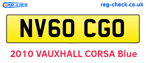 NV60CGO are the vehicle registration plates.