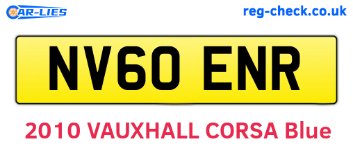 NV60ENR are the vehicle registration plates.