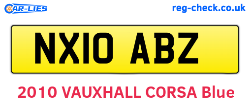 NX10ABZ are the vehicle registration plates.