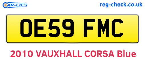 OE59FMC are the vehicle registration plates.