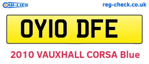 OY10DFE are the vehicle registration plates.