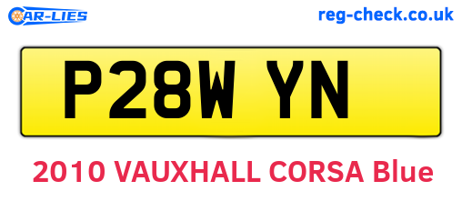 P28WYN are the vehicle registration plates.
