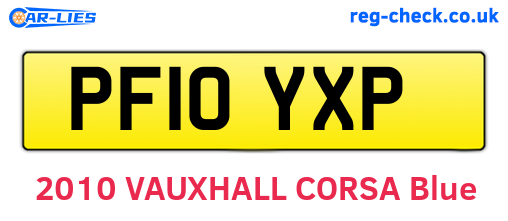 PF10YXP are the vehicle registration plates.