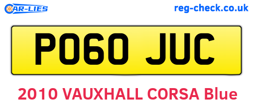 PO60JUC are the vehicle registration plates.