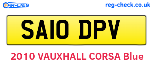 SA10DPV are the vehicle registration plates.