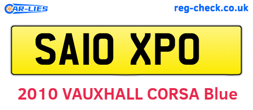 SA10XPO are the vehicle registration plates.