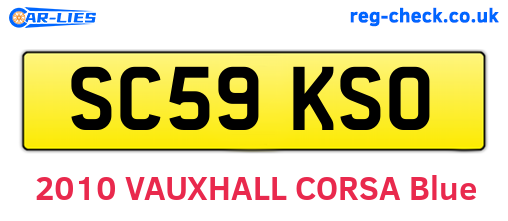 SC59KSO are the vehicle registration plates.