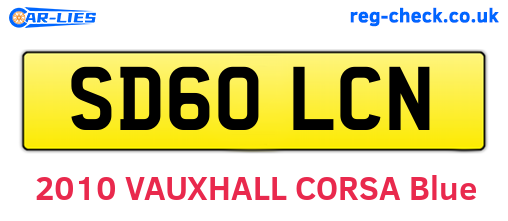 SD60LCN are the vehicle registration plates.
