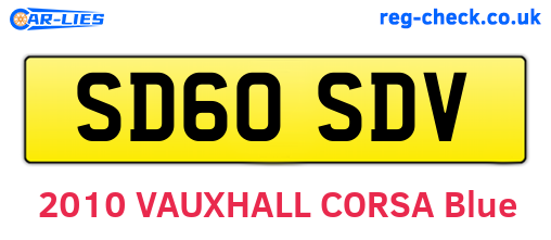 SD60SDV are the vehicle registration plates.