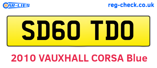 SD60TDO are the vehicle registration plates.