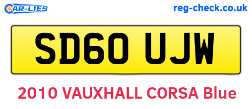 SD60UJW are the vehicle registration plates.