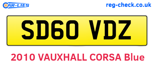 SD60VDZ are the vehicle registration plates.