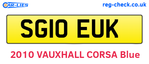 SG10EUK are the vehicle registration plates.