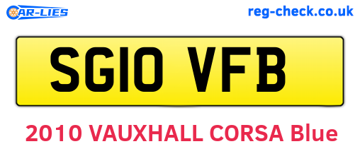 SG10VFB are the vehicle registration plates.