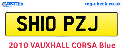 SH10PZJ are the vehicle registration plates.