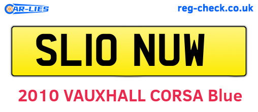 SL10NUW are the vehicle registration plates.