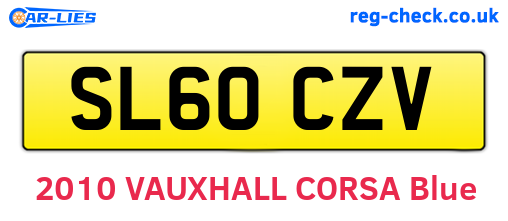 SL60CZV are the vehicle registration plates.