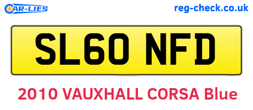 SL60NFD are the vehicle registration plates.