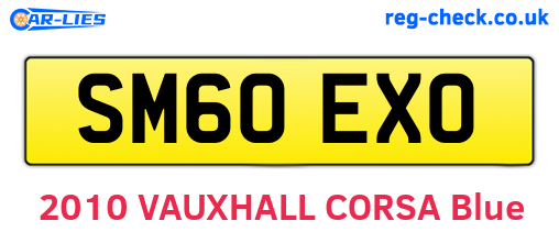 SM60EXO are the vehicle registration plates.