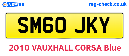 SM60JKY are the vehicle registration plates.