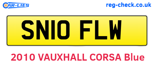 SN10FLW are the vehicle registration plates.