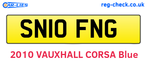 SN10FNG are the vehicle registration plates.