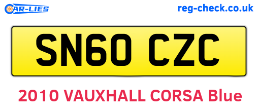 SN60CZC are the vehicle registration plates.