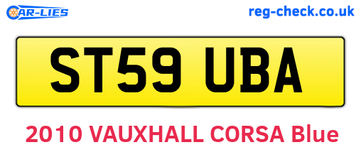 ST59UBA are the vehicle registration plates.