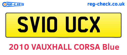 SV10UCX are the vehicle registration plates.
