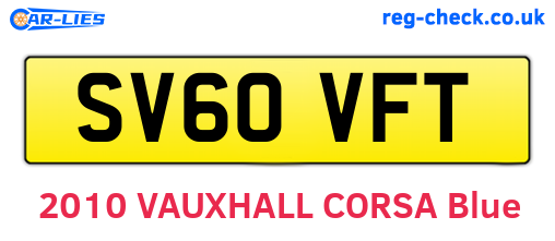 SV60VFT are the vehicle registration plates.