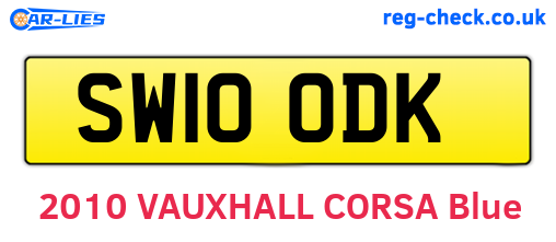 SW10ODK are the vehicle registration plates.