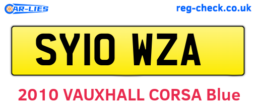 SY10WZA are the vehicle registration plates.