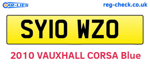SY10WZO are the vehicle registration plates.