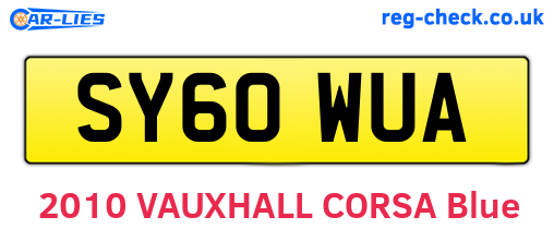 SY60WUA are the vehicle registration plates.